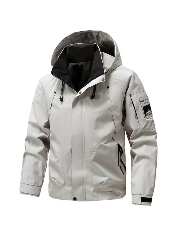 Jackets For Men Qiggri Mens Rain Jacket Waterproof with Hooded Hiking Coat Lightweight Windbreaker