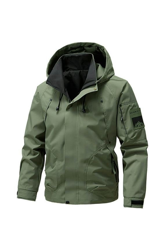 Jackets For Men Qiggri Mens Rain Jacket Waterproof with Hooded Hiking Coat Lightweight Windbreaker