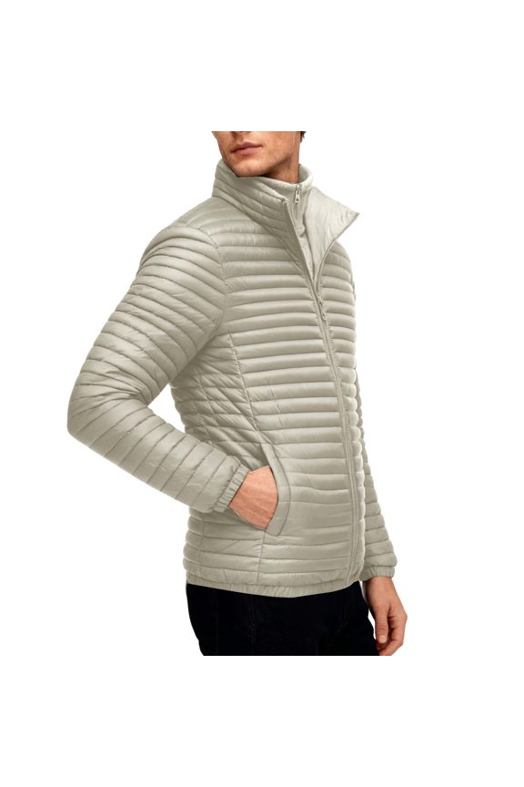 Jackets For Men Sevevn Men's Lightweight Winter Jackets Fake Two-Piece Warm Puffer Jacket Quilted Winter Coat with Hood