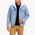 thumbnail image 1 of Jackets For Men Winter Sherpa Lined Denim Button Down Jacket With Pockets Workwear Coat Vintage Trendy Weekend Outdoor Outfits, 1 of 6