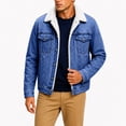 thumbnail image 1 of Jackets For Men Winter Sherpa Lined Denim Jacket Button Down With Pockets Workwear Coat Vintage Trendy Weekend Outdoor Outfits, 1 of 6