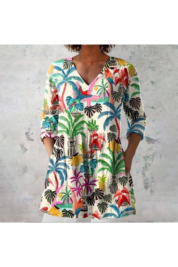 Jackets For Women Printed Summer Linen Shirt, V Neck Casual Group Top, Exquisite Hemp 1pc, White 2XL, Size S-3XL