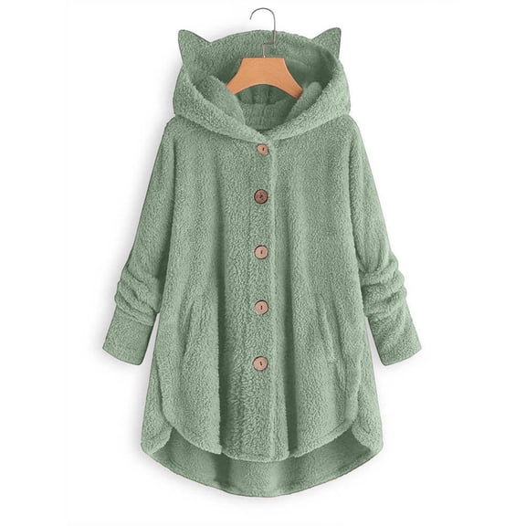 Jackets For Women Trendy Sevevn Women Coat Casual Double-Faced Fleece Fuzzy Faux Coats Warm Winter Outwear Jackets with Pockets