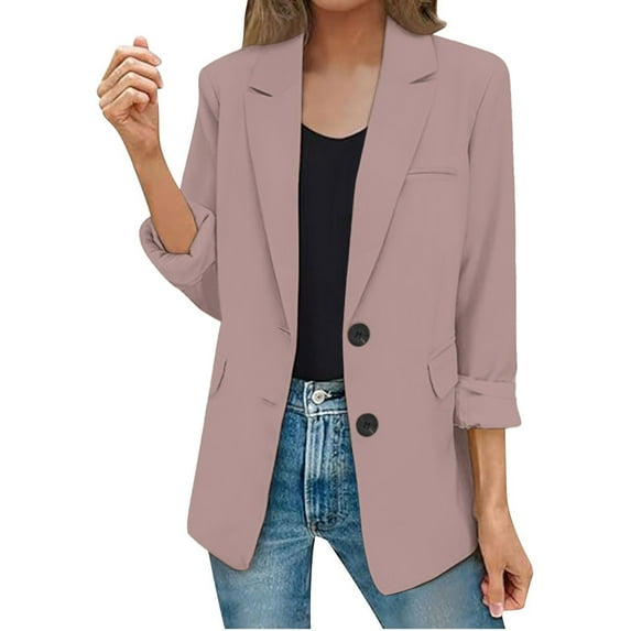 Jackets For Women Womens Casual Jacket Pockets Long Sleeve Open Front Button Work Lapel Button Jacket Winter Fall Clothes Plus Size Coat