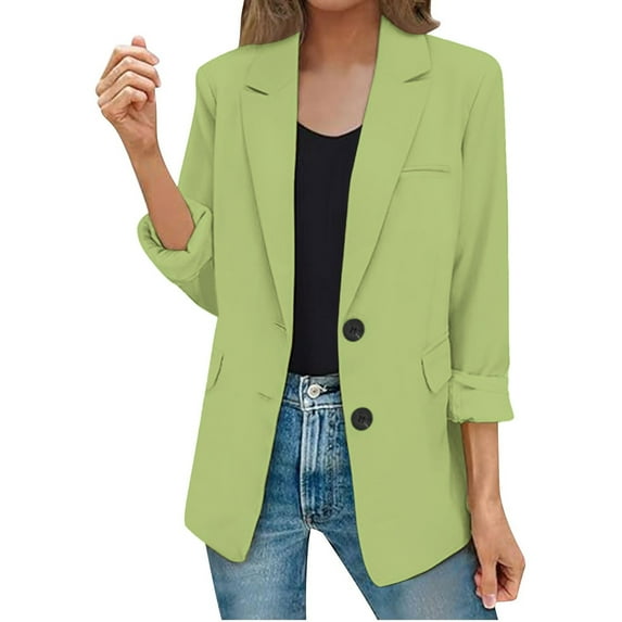 Jackets For Women Womens Casual Jacket Pockets Long Sleeve Open Front Button Work Lapel Button Jacket Winter Fall Clothes Plus Size Coat