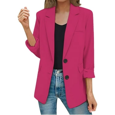 Jackets For Women Womens Casual Jacket Pockets Long Sleeve Open Front Button Work Lapel Button Jacket Winter Fall Clothes Plus Size Coat