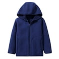 thumbnail image 1 of Jackets for Girl Trendy Plus Size New Toddler Girl Fleece Jacket Hooded Zipper Long Sleeve Baby Warm Fall Winter Outerwear Lightweight Kids Coat Navy 10-11 Years, 1 of 5