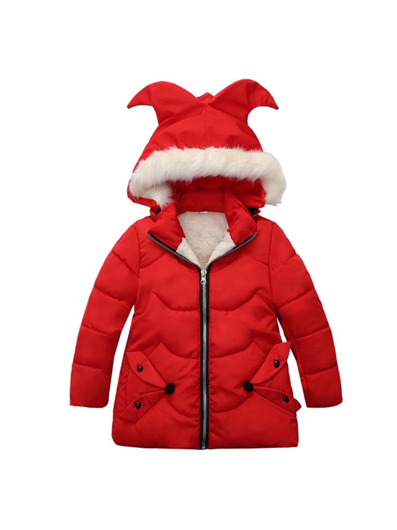 Jackets for Girls 10-12 Feather Durable Leisure Jackets for Active Kids Versatile Fits for Kids' Everyday Casual Jackets Y2k Warm-Lined Winter Jackets Red, 110