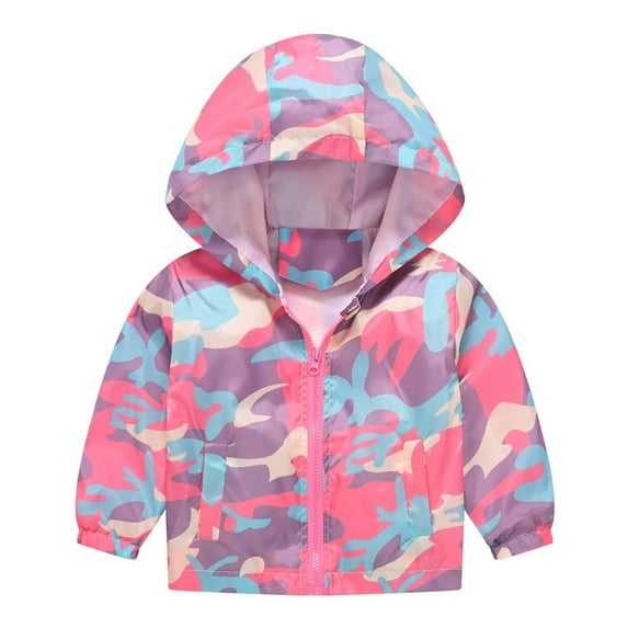 Jackets for Girls 8-10 Drawstring Lightweight Kids Casual Jackets with Pockets Flowy Jackets for Kids' Laid-Back Comfort Stretchy Reflective Strip Kids Jackets z5-Watermelon Red, 100