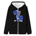 thumbnail image 1 of Jackets Graphic for Girls Boys Dinosaur Print Hooded Zip Up Jacket Kids Warm Cozy Casual Winter Coat Toddler Children Outerwear Jackets 4-5 Years, 1 of 4