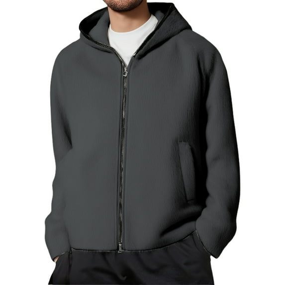 Jackets for Men, Men's Lightweight Hooded Sweatshirt Jacket Zippered Front Pocket Soft Breathable Lined Casual Athletic Outerwear For Everyday Wear(c Grey,L)