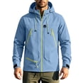 thumbnail image 1 of Jackets for Men, Men's Packable Rain Jacket Waterproof Lightweight Raincoat, Windproof, Breathable, Mesh lining, 10000mm H₂O, Underarm vents, Adjustable Hood, Zipper Pockets, Cycling, Hiking, Golf, 1 of 9