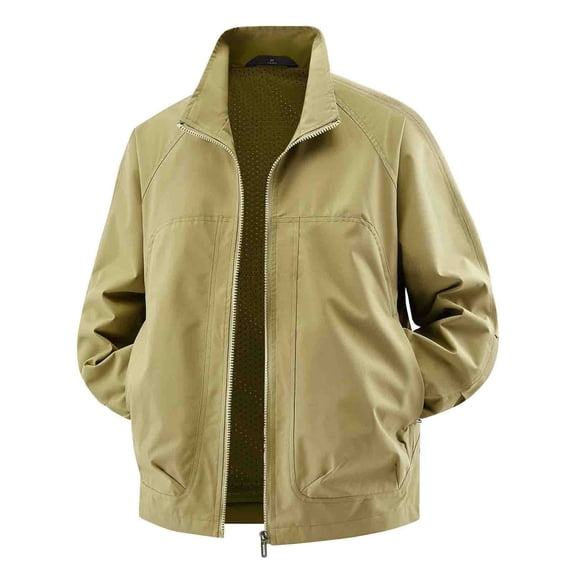 Jackets for Men, Men's Windbreaker Lightweight Bomber Jackets, Two-Way Zipper Lightweight Jackets, Full Zip Up Windbreaker Light Coat with Pockets, Stylish Casual Golf