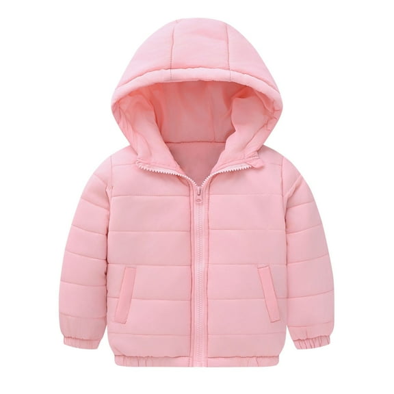 Jackets for Toddler Baby Girl Trendy Plus Size New Toddler Boys Girls Puffer Jacket down Winter Coats with Hood Kids Lightweight Hooded Padded Outwear Pinky 4 Years