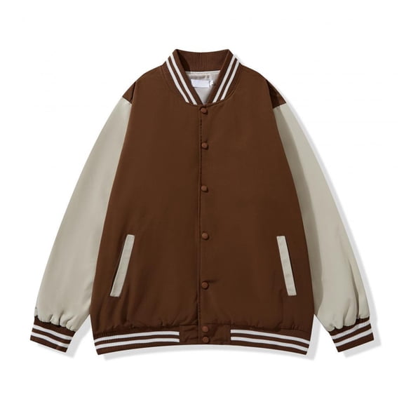 Jackets Tops For Men Fashion Varsi Causal Slim Fit Baseball Classic College Straight Jacket,Coffee,XL