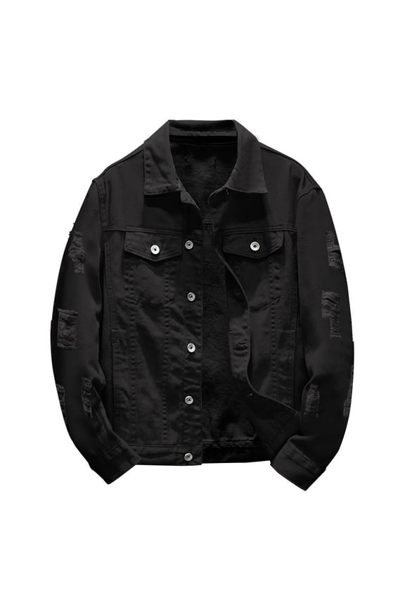 Jackets Tops for Men Button Pocket Lapel Slim Fit Casual Bussiness Mens Workout Jacket,Black,S