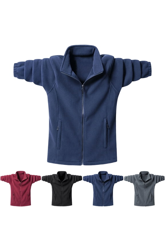 Jackets Winter Coats Snow Jacket Men's Solid Color Pocket Zipper Cardigan Long Sleeved Stand Up Collar Wool Jacket Red Xxl