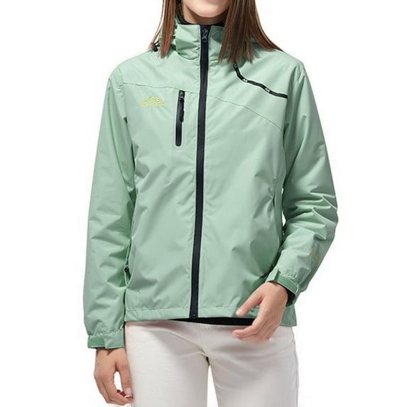 Jackets for Women Casual Long Rain Jackets for Women Waterproof Lightweight Full Zip Up Hooded Windbreaker Hiking Raincoat Plus Size Rainjacket Botas Impermeables Para Mujer