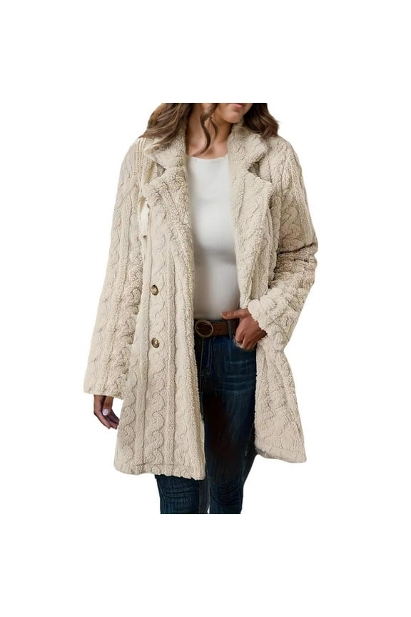 Jackets for Women Double Lapel Winter Coat Knit Sweater Solid Wool Blend Outerwear Light Womens Jacket with Hood Hooded Jacket Womens Scrub Jacket Full Zip Jacket Women Jacket inside Pockets