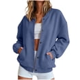 thumbnail image 1 of Jackets for Women Fashion Casual Loose Button Up Long Sleeved Solid Color Cardigan Top Fall Winter Track Jackets with Pockets Fall Sweatshirts Jackets, 1 of 9