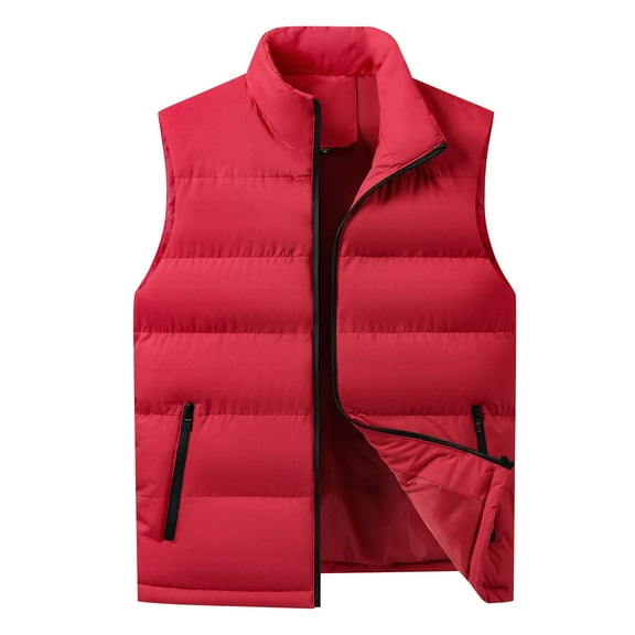Jackets For Women Full Zipper Lightweight Down Vest Winter Quilted Jacket Vest Blended Fabric Blending Jackets Outerwear Vests 1Pc Red 3Xl Fall Jackets For Women 2025