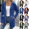 thumbnail image 1 of Jackets for Women Hooded Long Sleeve Thermal Quick-Dry Hoodies Drawstring Waist Regular Fit Functional Side Pockets for Work Casual Weekend Outing | TruBelle,Purple XL, 1 of 7