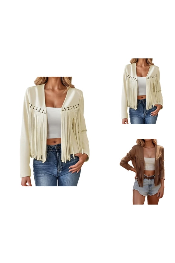 Jackets for Women Jackets for Women Trendy Women's Casual Jackets Lightweight Fringe Design For Everyday Wear Versatile Layering Piece Ideal For All Seasons Comfortable Fit Easy Care Requirement