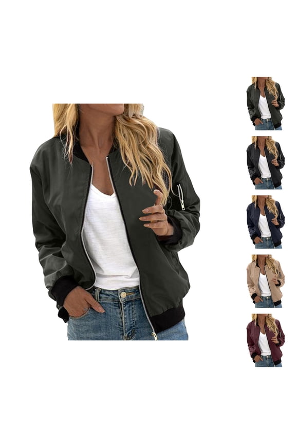Jackets for Women Jackets for Women Trendy Women's Leisure Square Pocket Baseball Jacket - Autumn Fashion Thin Denim Coat, Easy to Match Pants, Casual Streetwear Outerwear