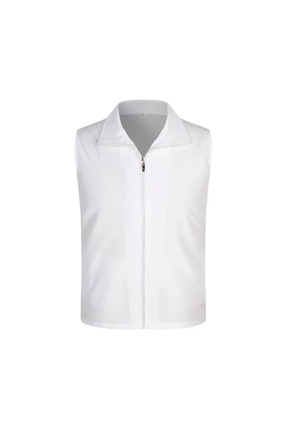 Jackets For Women Lapel Sleeveless Vest With Pockets Zipper Placket Mesh Outdoor Waistcoat Slim Fit Work Style Blended Fabric Blending Jackets Outerwear Vests 1Pc White Xl