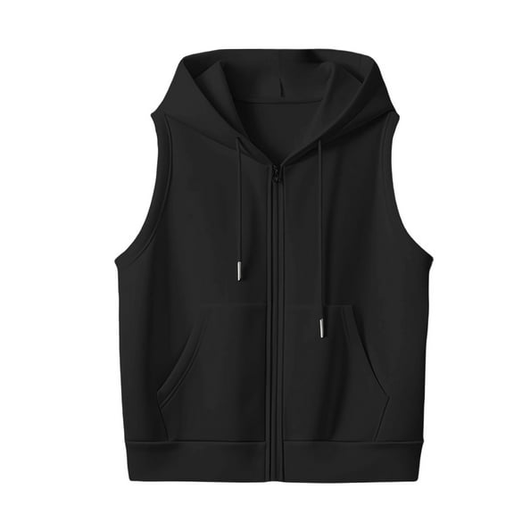 Jackets For Women Leisure Loose Versatile Thin Sleeveless Cardigan Zipper Sweater Vest Polyester Blending Coats 1Pc Black M Fall Jackets For Women 2025