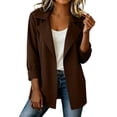 thumbnail image 1 of Jackets for Women Solid Color Spring Autumn Casual Button Down Long Sleeved Windbreaker Coat Fall Winter Track Jackets with Pockets 2026 Fall Coat Tops, 1 of 7