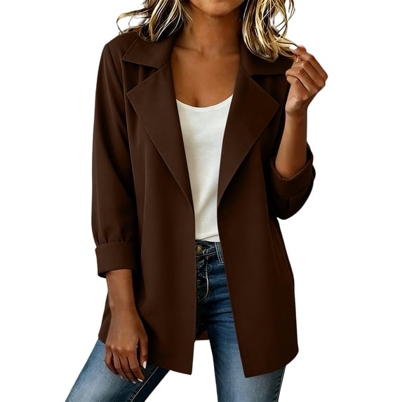 Jackets for Women Solid Color Spring Autumn Casual Button Down Long Sleeved Windbreaker Coat Fall Winter Track Jackets with Pockets 2026 Fall Coat Tops