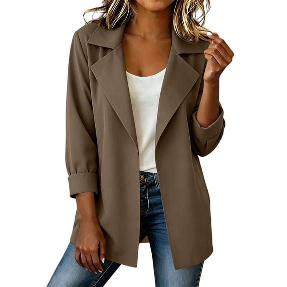 Jackets for Women Solid Color Spring Autumn Casual Button Down Long Sleeved Windbreaker Coat Fall Winter Track Jackets with Pockets 2026 Fall Coat Tops