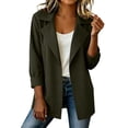 thumbnail image 1 of Jackets for Women Solid Color Spring Autumn Casual Button Down Long Sleeved Windbreaker Coat Fall Winter Track Jackets with Pockets 2026 Fall Coat Tops, 1 of 7