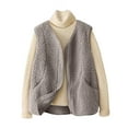 thumbnail image 1 of Jackets For Women Spring And Autumn New Korean Version Imitation Lamb Vest Coat Polyester Outerwear Vest Outerwear Vests 1* Yellow Xl Fall Jackets For Women 2025, 1 of 4
