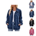 thumbnail image 1 of Jackets for Women Winter Jackets for Women Women's Vintage Denim Jacket - Lightweight Washed Blue Jean Coat, Cropped Fit Casual Autumn Winter Outerwear, 1 of 9