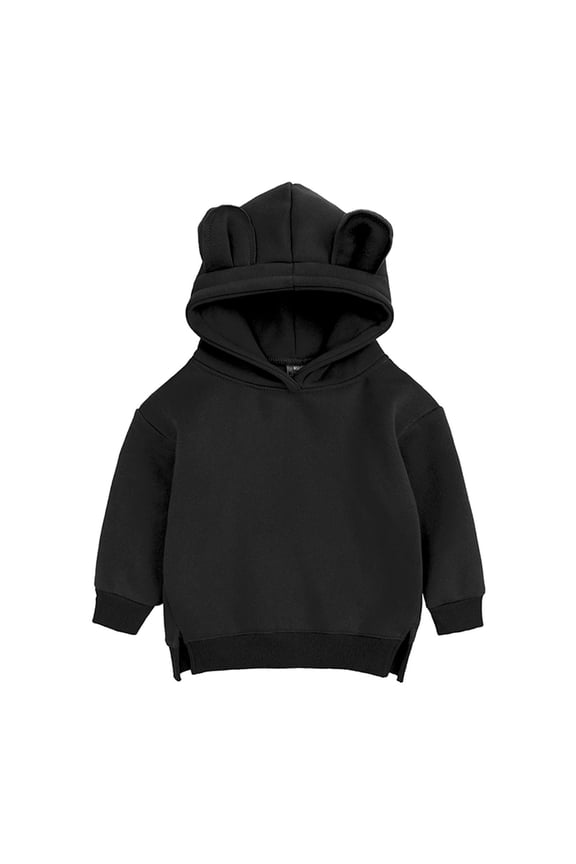 Jackets for Baby Boys Spring Kids Hoodies Bear Ears Baby Boys Girls Hoody Children Pullover Outerwear New Fall Jackets Winter Outerwear Black 2-3T