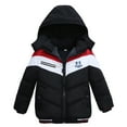 thumbnail image 1 of Jackets for Boys Cozy Solid Print Hooded Long Sleeve Pocket Zipper Outerwear for Everyday Wear Black 18 Months-24 Months, 1 of 4