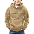 thumbnail image 1 of Jackets for Boys Size 8 Boys Girls Sweatshirts Kids Quarter Zip Pullover Sweatshirt Cute Hoodies for Teen Girl Boy Fall Winter Outfits with Pockets, 1 of 7