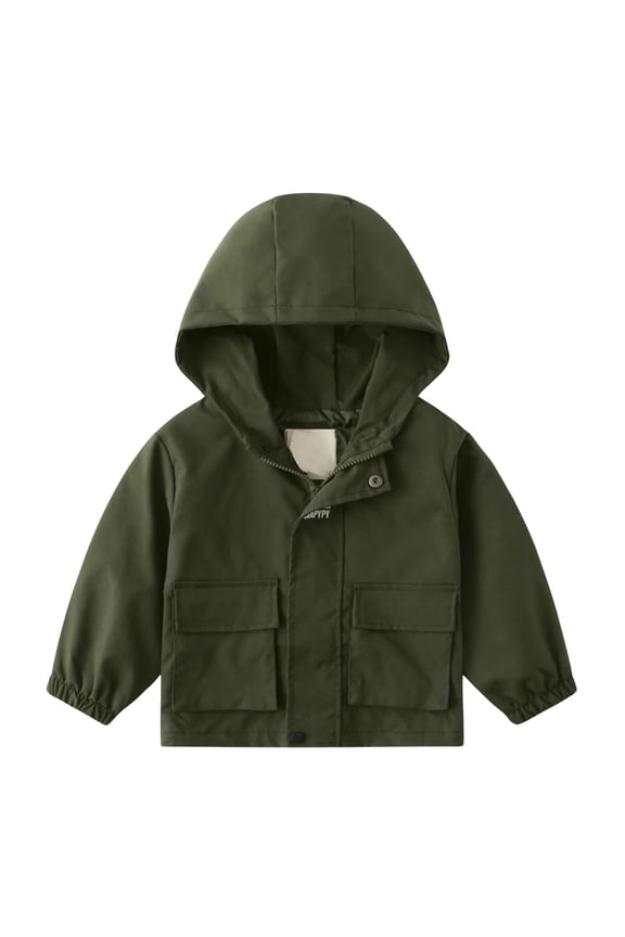 Jackets for Boys Toddler Kids Boy Spring Fall Outdoor Jacket Hooded Warm Windproof Mountaineering Windbreaker Toddler Jacket Green 5 Years-6 Years