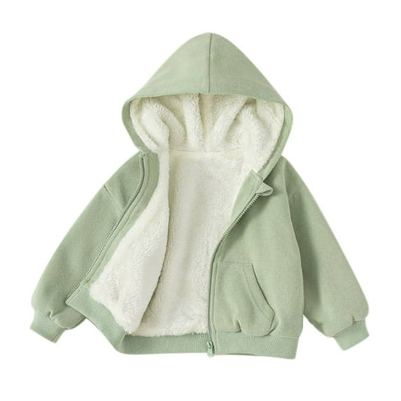 Jackets for Girls 7-8 Children's Turtleneck Warm Coat for Boys and Girls Autumn and Winter Warm Solid Color Coat for Children Z0F-Green, 5-6 Years