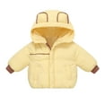 thumbnail image 1 of Jackets for Girls Autumn Winter Cartoon Bear Ears Thickened Out Wear Down Padded Jacket Girls Coat Yellow 6 Years-7 Years, 1 of 5