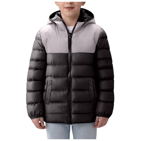 Jackets for Girls Blue Boys Girls Winter Coats Puffer Jacket with Hood Kids Lightweight Hooded Padded Warm Outwear 3-16 Years
