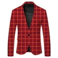 thumbnail image 1 of Jackets for Girls Boys Long Sleeve Plaid Printed Lapel formal Suit Button Fashion Coat Business Suit for Kids Casual Versatile, 1 of 4