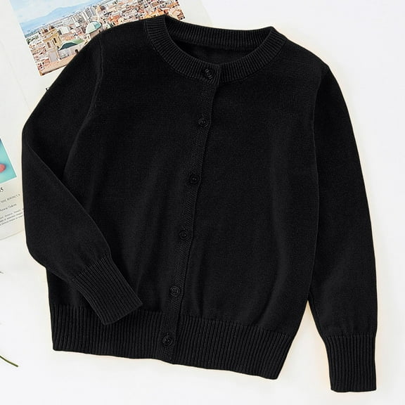 Jackets for Kids 14-16 Kids Girls Knit Cardigan Button Down Long Sleeve Open Front Sweater Toddler Long Sleeve Soft Plain Coats Clothes