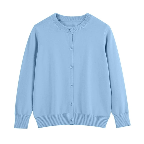 Jackets for Kids 14-16 Teen Girls Classic Knit Cardigan Toddler School Uniform Sweater Crewneck Long Sleeve Button Front Outerwear Kids Girl Clothes