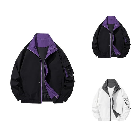 Jackets for Men 2025 Lightweight Long Sleeve Loose Fit Casual Zip Up Jacket with Pockets Outerwear Coat