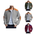 thumbnail image 1 of Jackets for Men 2025 Long Sleeve Heavyweight Corduroy Loose Fit Stand Collar Zip Up Jacket Outerwear Coat, 1 of 8