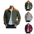 thumbnail image 1 of Jackets for Men 2025 Long Sleeve Heavyweight Corduroy Loose Fit Stand Collar Zip Up Jacket Outerwear Coat, 1 of 8