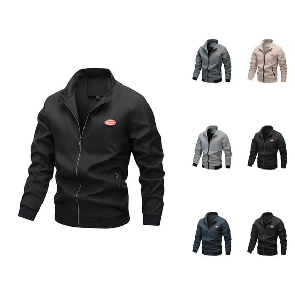Jackets for Men 2025 Long Sleeve Lightweight Windproof Zip Up Casual Outdoor Jacket with Pockets Windbreaker Outerwear